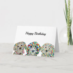 Yorkie Bichon Sheepadoodle Maltipoo Birthday Kaart