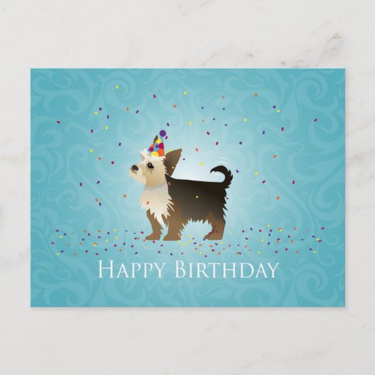 Yorkie Birthday Design Briefkaart (Voorkant)
