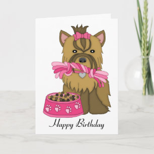 Yorkie Birthday-kaart Kaart