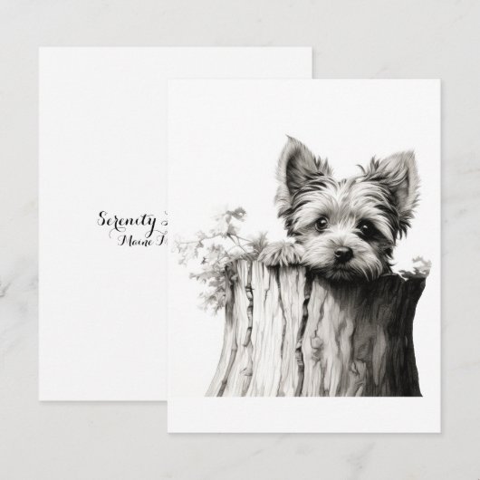 Yorkie Blank Note Kaarten (Voorkant / Achterkant)