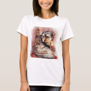 Yorkie boots waterverf t-shirt
