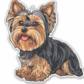 Yorkie Charm Yorkshire Terrier Sticker (Voorkant)