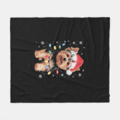 Yorkie Christmas Dog Long Xmas Gift Fleece Deken (Voorkant (Horizontaal))