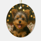 Yorkie Christmas Keramisch Ornament (Links)