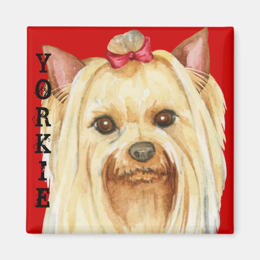Yorkie Color Block Magnet Magneet (Voorkant)