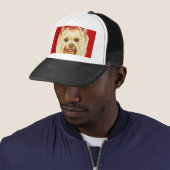 Yorkie Color Block Trucker Hat Pet (In situ)