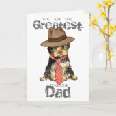 Yorkie Dad Kaart (Gele Bloem)