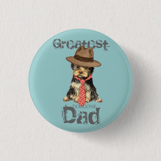 Yorkie Dad Ronde Button 3,2 Cm (Voorkant)