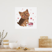 Yorkie de Schattigee probleemmaker Poster (Keuken)