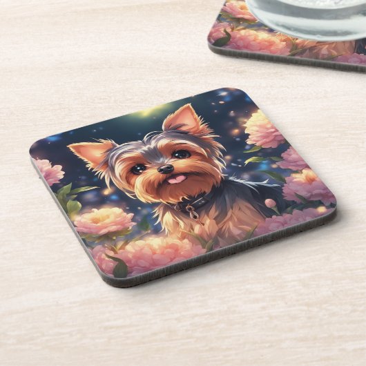 Yorkie - dessous de verre avec dos de liège - ense (Côté gauche)