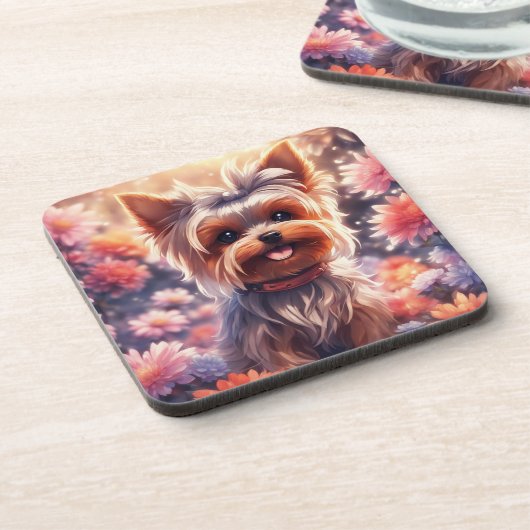 Yorkie - dessous de verre avec dos de liège - ense (Côté gauche)