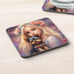 Yorkie - dessous de verre avec dos de liège - ense