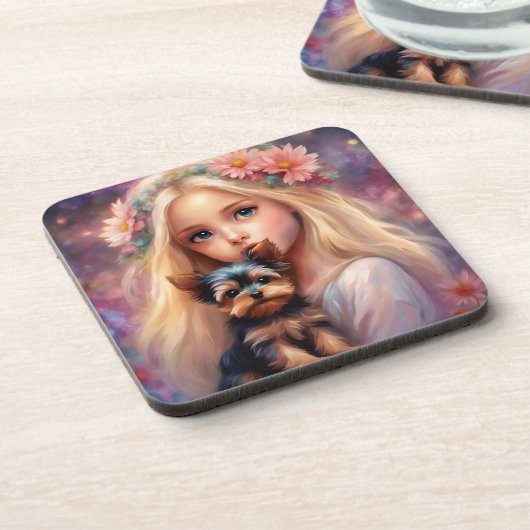 Yorkie - dessous de verre avec dos de liège - ense (Côté gauche)