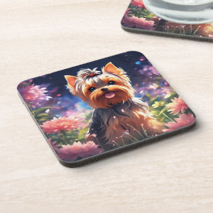 Yorkie - dessous de verre avec dos de liège - ense