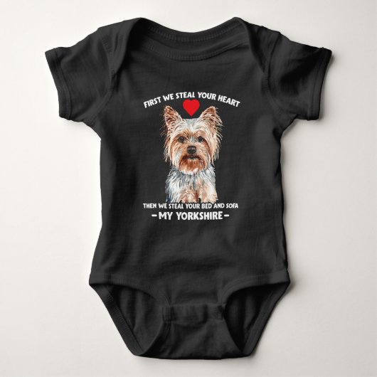 Yorkie dog gift Yorkshire pet Romper (Voorkant)