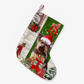 Yorkie Dog Kerstmis Kleine Kerstsok (Voorkant (Hangend))