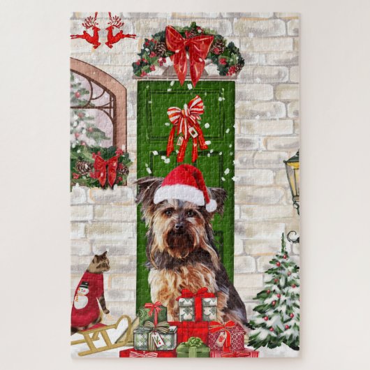 Yorkie Dog Kerstmis   Legpuzzel (Verticaal)