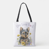 Yorkie Dog Mom Floral Draagtas (Achterkant)