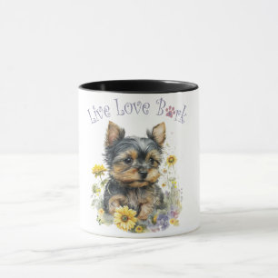 Yorkie Dog Mom Floral Mok
