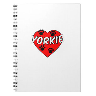 Yorkie Dog schilderen en rood hart Notitieboek
