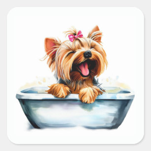 Yorkie Dog Vierkante Sticker
