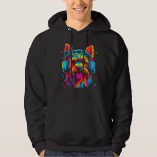 Yorkie Dog Yorkshire Terrier DJ Festival Hoodie