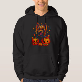 Yorkie Dog Yorkshire Terrier Halloween Pumpkin Hoodie