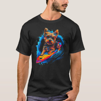 Yorkie Dog Yorkshire Terrier Surfen T-shirt