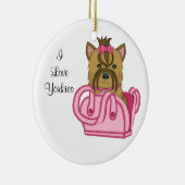 Yorkie en ornement de Noël de bourse (Droite)