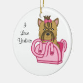Yorkie en ornement de Noël de bourse (Gauche)