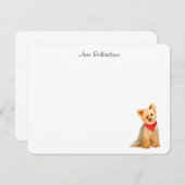 Yorkie flat bedankkaart (Voorkant / Achterkant)