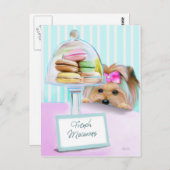 Yorkie French Macarons Briefkaart (Voorkant / Achterkant)