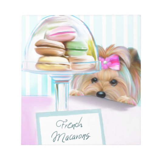 Yorkie French Macarons Notitieblok (Voorkant)