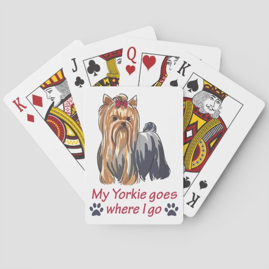 Yorkie gaat waar ik ga pokerkaarten (Achterkant)
