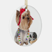 Yorkie gelooft in Santa Ornament (Rechts)