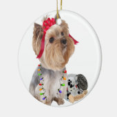 Yorkie gelooft in Santa Ornament (Links)