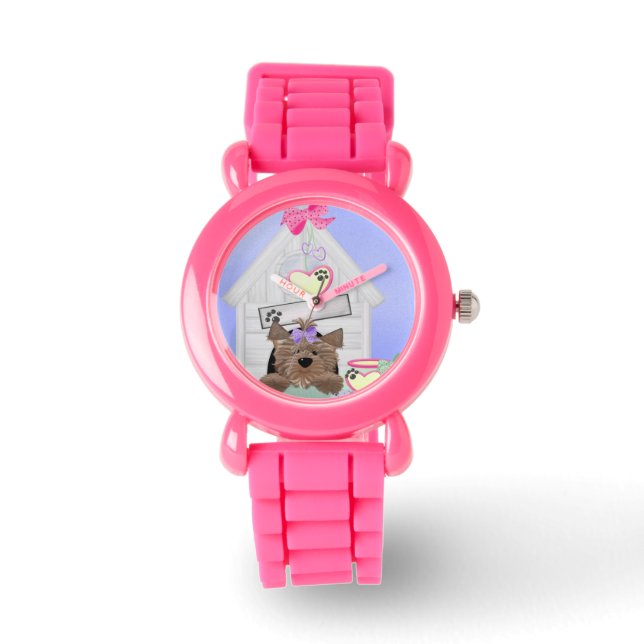 Yorkie glitter strap horloge (Voorkant)