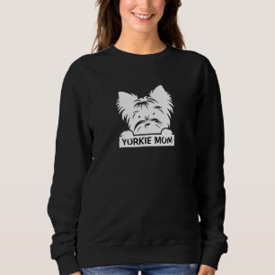 Yorkie gluurt Zwarte Silhouet Yorkie Moeder  Trui