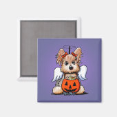 Yorkie Halloween Angel Magnet (Recto/Verso)