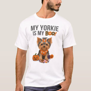 Yorkie Halloween Kostuum Mijn Yorkie is Mijn Boo T-shirt