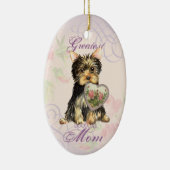 Yorkie Heart Mam Ceramic Ornament (Rechts)