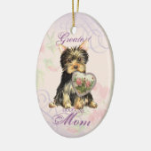 Yorkie Heart Mam Ceramic Ornament (Links)