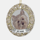Yorkie-herinneringssieraad Keramisch Ornament (Links)