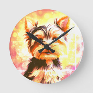 Yorkie, hond, huisdier ronde klok