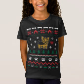 Yorkie Hond Lelijke Kersttrui Xmas T-shirt (Voorkant)