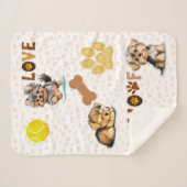 Yorkie Hondenliefhebbers Sherpa Blanket Sherpa Deken (Voorkant (horizontaal))