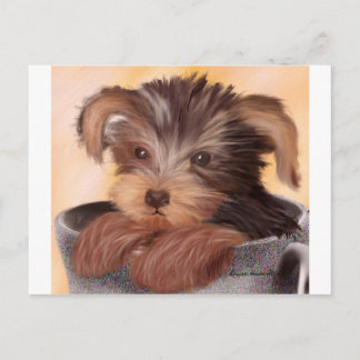 Yorkie in je Cup Briefkaart