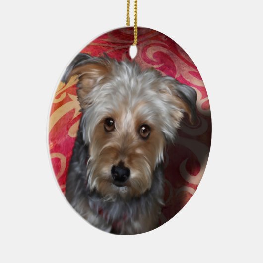 Yorkie Keramisch Ornament (Rechts)
