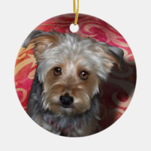 Yorkie Keramisch Ornament
