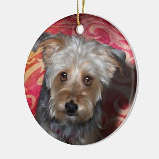 Yorkie Keramisch Ornament (Links)